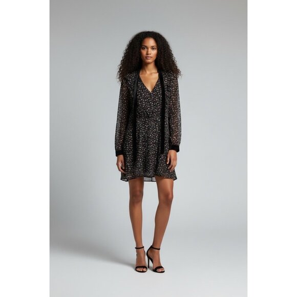 Lush Dresses & Skirts - Lush Women's Black Floral Shear Short Dress